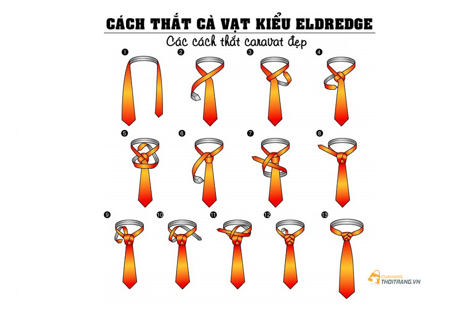 Cách thắt cà vạt kiểu Eldredge ( hoa tulip)